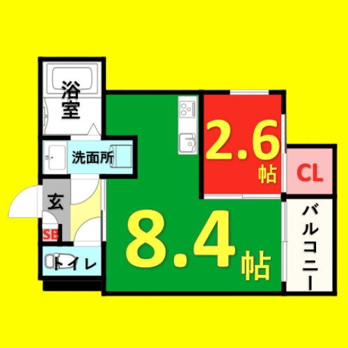 R-smart尾頭橋　名古屋市賃貸　仲介手数料無料の間取り
