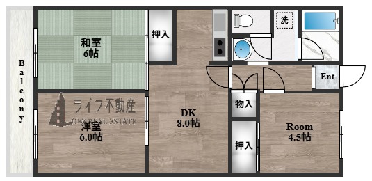 第2東大阪村橋マンション（瓢箪山賃貸）の間取り