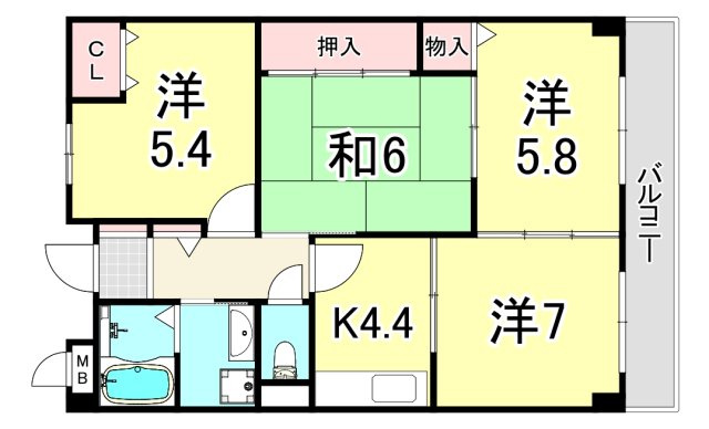 ルシェール立花の間取り