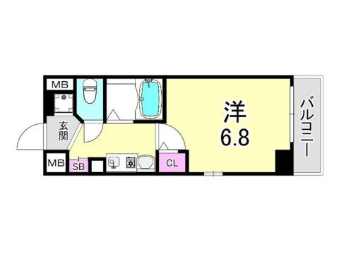 エステムコート新神戸エリタージュの間取り