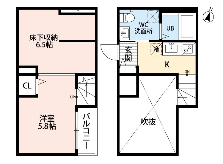 熊本市中央区琴平１丁目のアパートの間取り