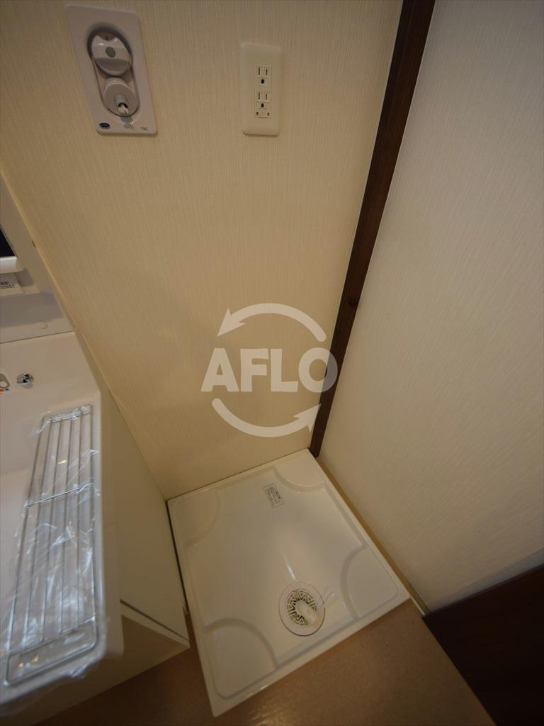 グランデカワノ上町台の洗面所|グランデカワノ上町台　洗濯機置き場