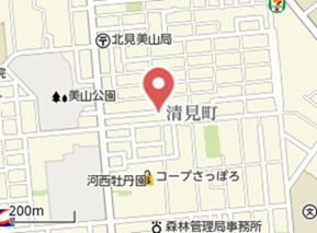 北見市清見町７４番地３３　平屋建中古売家の地図