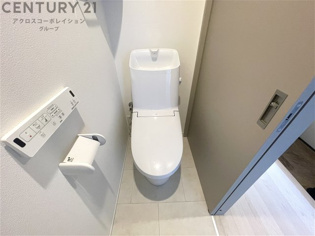 落ち着いた色調のトイレです