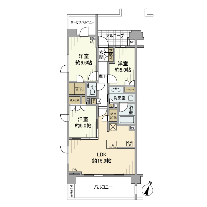 プラウド宮前平トレサージュの間取り