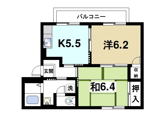 プレミール深田の間取り|2Kの間取り