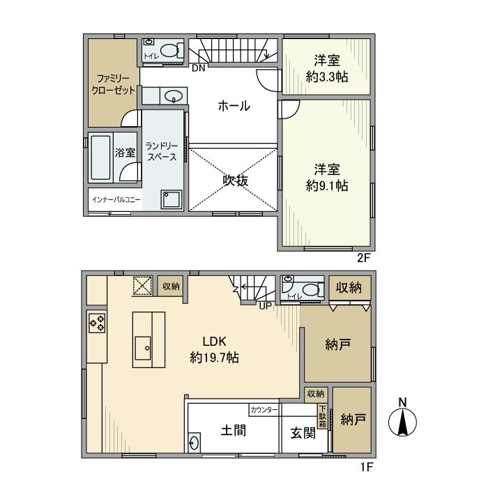 春日町戸建の間取り