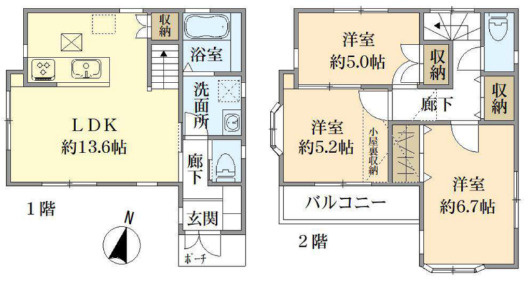 葛飾区水元２丁目の戸建の間取り|～間取図～