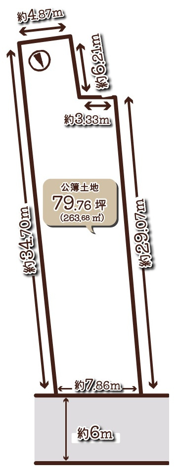 上賀茂蝉ヶ垣内町　建築条件無土地の土地図