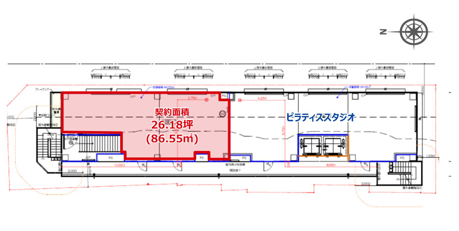 大阪市中央区千日前１丁目の店舗事務所の間取り