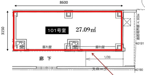 （仮）さきぞう室町鯉山町の区画図