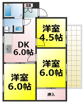 【間取り】 | サンコー第六ハイツ