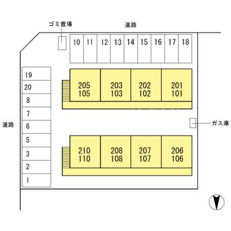 福知山市前田新町のアパートの区画図
