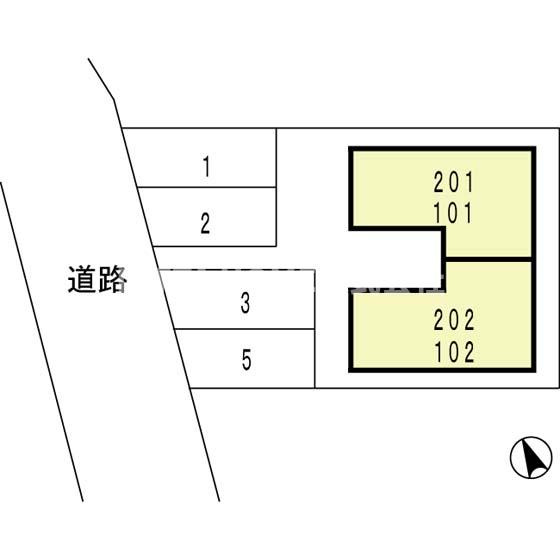 福知山市駅南町２丁目のアパートの区画図