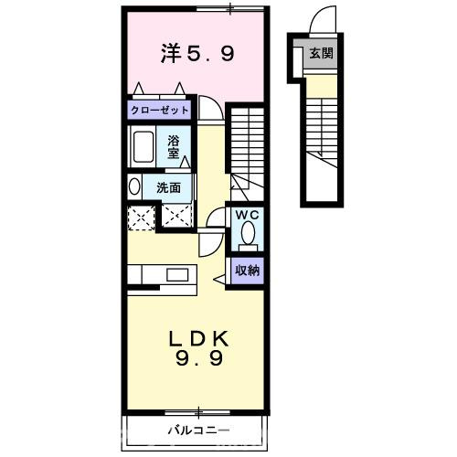【間取り】 | パレス　ニュールミネ　Ｃ
