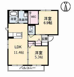 【間取り】 | トワアムール E棟 | 2LDK