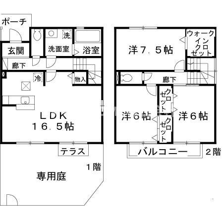 フリートコートの間取り|メゾネットタイプの3LDK◆