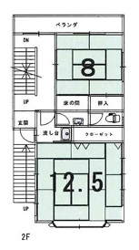 一乗寺赤ノ宮町テナントの間取り|２階