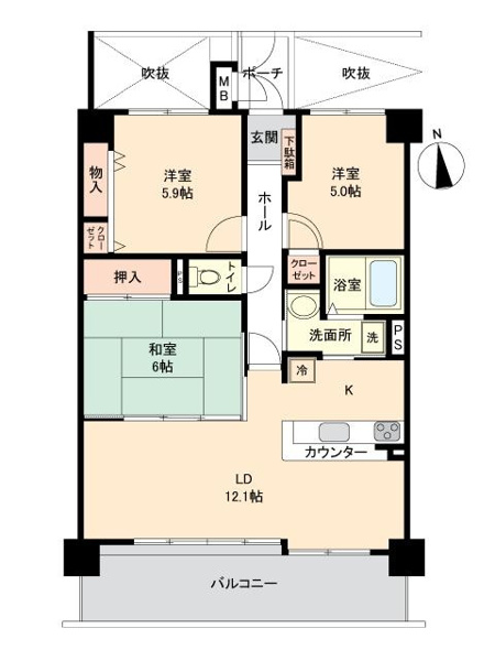 【間取り】 | スカイハイツ今宿