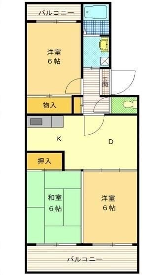 サンシティヒコタＢ－３の間取り