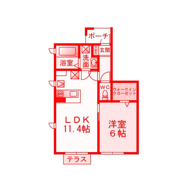 茅ヶ崎市中島のアパートの間取り