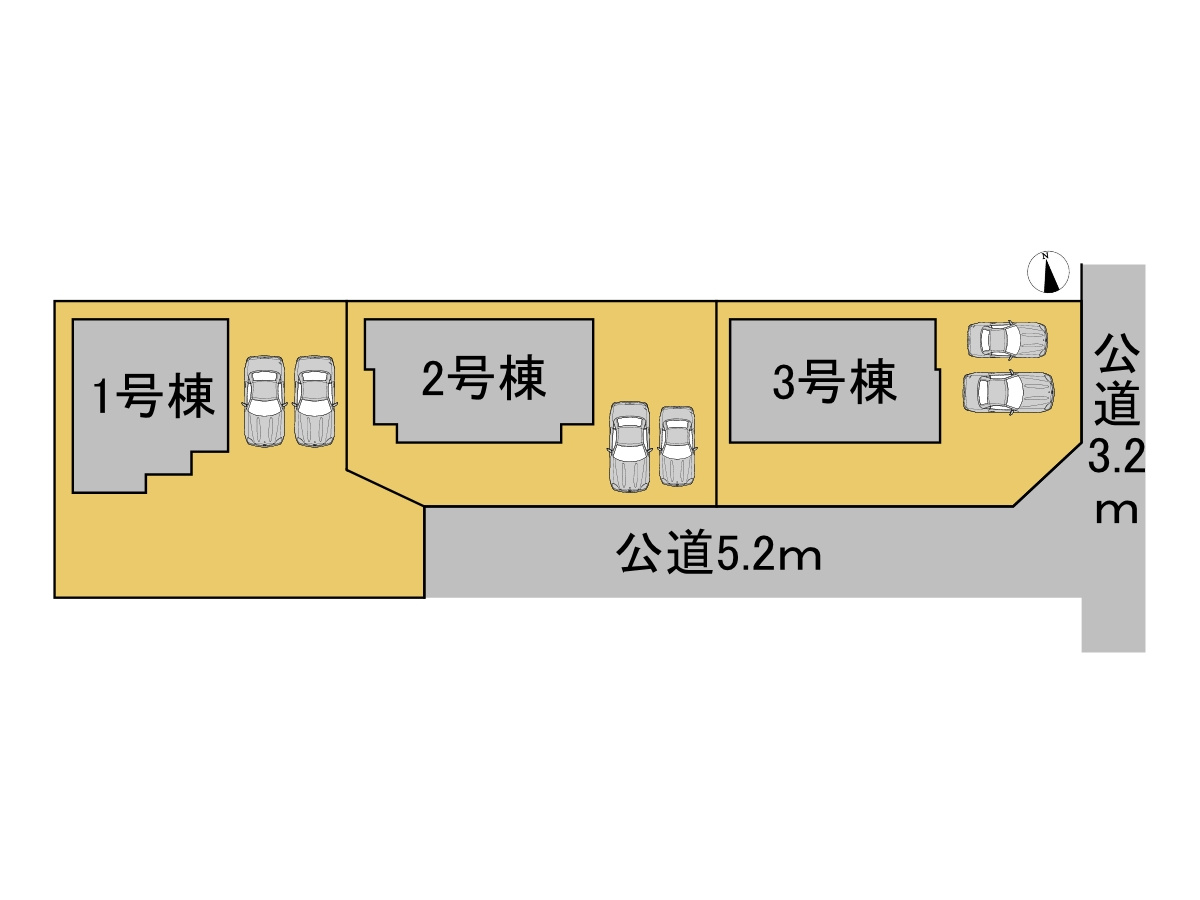 タマタウン　羽島市竹鼻町狐穴（竹鼻小Ⅱ）　全３区画分譲の区画図|■区画図
■YAMADA電機の　ヤマダ不動産　株式会社リライフ　
いつでもお問合わせ下さい。