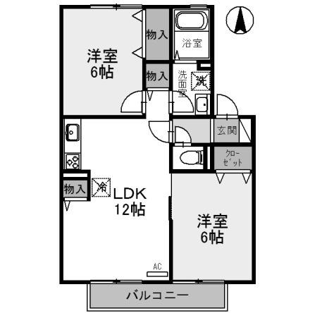 ハイカムール松井の間取り