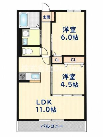 【間取り】 | グランドソレーユ東山本2