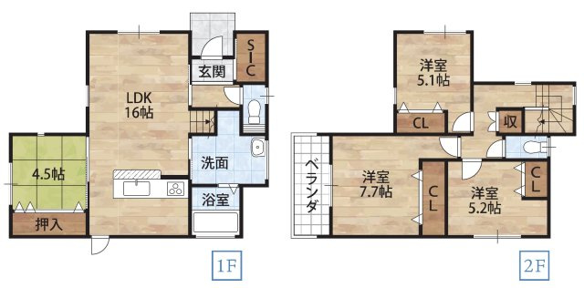 津秦1区画（122-18）・新築戸建の間取り