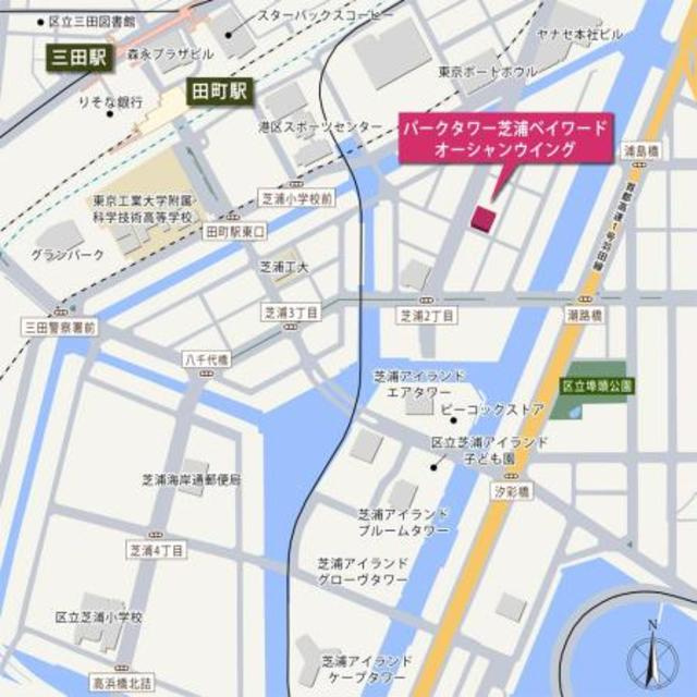 パークタワー芝浦ベイワード　オーシャンウイングの地図