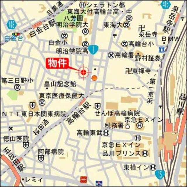 プラウドタワー白金台の地図