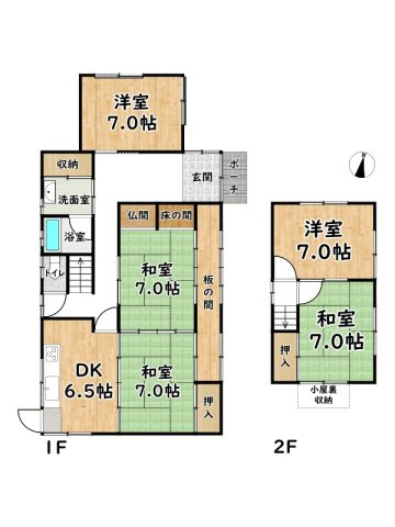 姫路市網干区坂上/中古戸建の間取り
