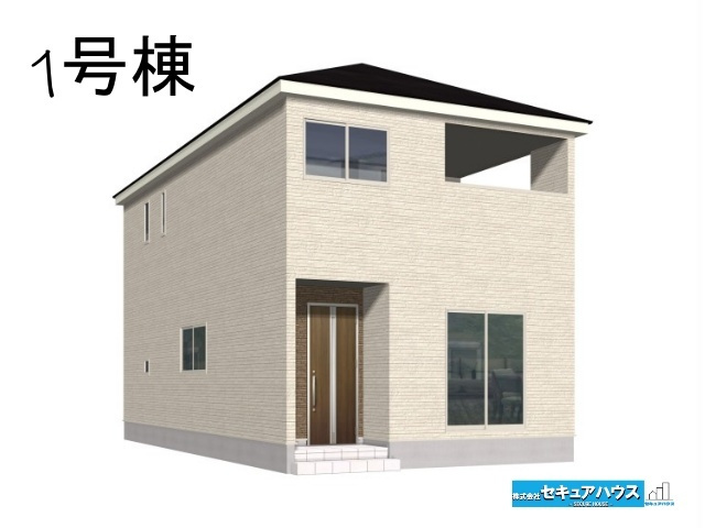 【同施工物件ご案内可能】東海市名和町　全2棟の外観パース|■現地外観写真（全2棟）
駐車並列2台可能！オプション工事でート設置などいかがでしょうか。その他にも、フェンスなどの「オプション工事」もご提案いたします♪