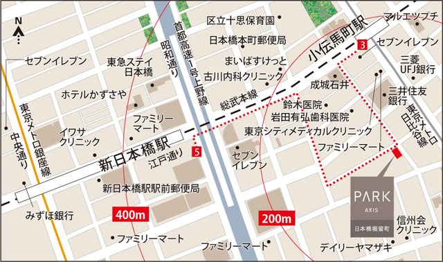 パークアクシス日本橋堀留町の地図