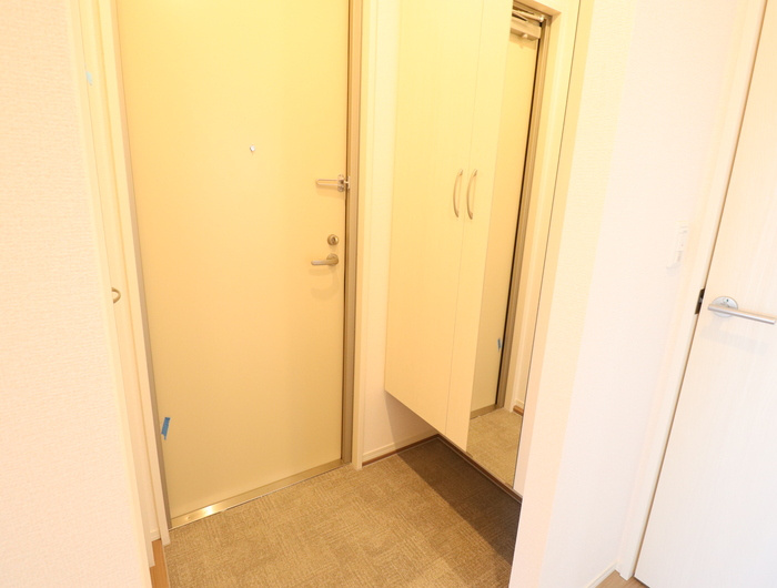 熊本市南区御幸笛田３丁目のアパートの玄関