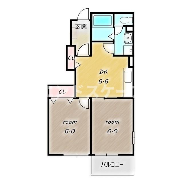 クレアトゥール　Ｂの間取り|高崎、前橋のお部屋探しはエンドスケープまで！お客様の理想お聞かせ下さい♪