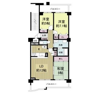 KDXレジデンス夙川ヒルズ 　5番館の間取り