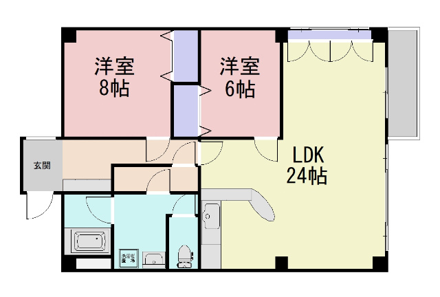 新前橋１０１パートⅠ南棟の間取り