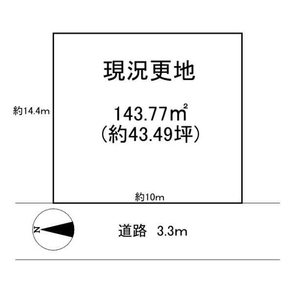 大和郡山市小泉町　建築条件なし土地の土地図