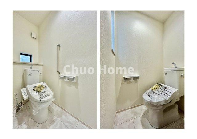 江戸川区大杉2丁目新築分譲住宅のトイレ|【トイレ×2】温水洗浄便座機能付きトイレ。温水洗浄便座は清潔にお使いいただくための大切なアイテムです。