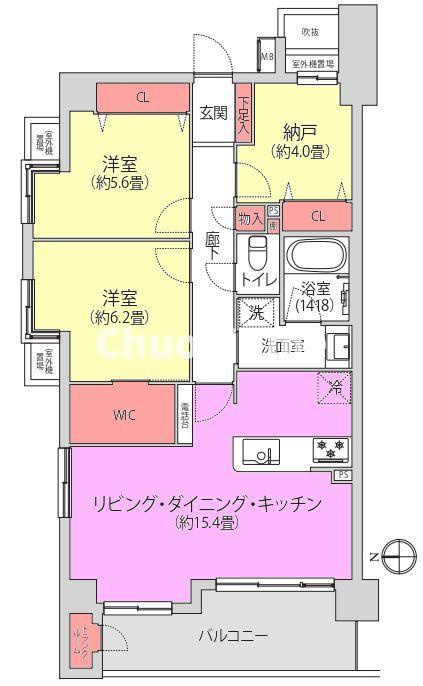 アルシオン北綾瀬の間取り|角部屋につきまして日当たり・通風良好。新規フルリノベーションマンション。安心のアフターサービス保証付き・既存住宅売買瑕疵保険加入物件ですのでご購入後も安心して暮らせます。