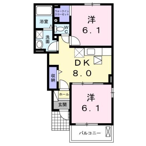 クレセールＢの間取り
