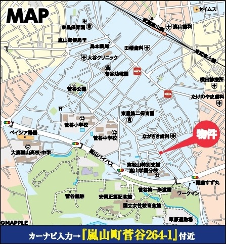 【仲介手数料無料】新築戸建　嵐山町菅谷264-1（全1棟）の地図