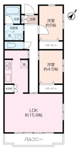 東南角部屋３階部分の住戸