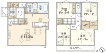 各部屋２面採光の４LDK。ウォークインクローゼットやシューズインクローゼット等豊富な収納も魅力です