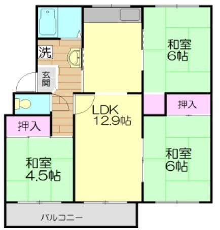 高倉台11団地55号棟の間取り