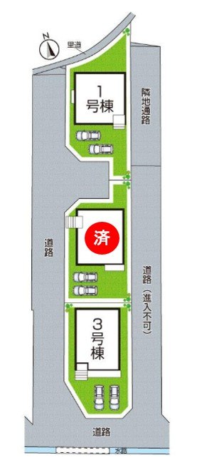 姫路市野里慶雲寺前町　第1期　新築一戸建ての区画図|全3区画