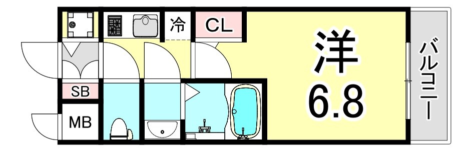 エスリードレジデンス神戸三宮の間取り