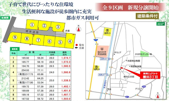東邦ピュアコート横田3丁目の地図