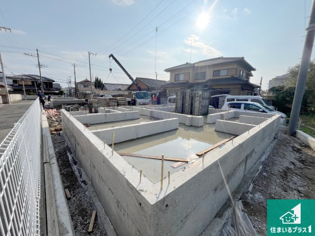 姫路市野里慶雲寺前町　第1期　新築一戸建ての外観|周辺は落ち着いた街並みの住宅地！子育てがしやすい住環境です！まだ未完成ですが、現地でしかわからない事もございます。是非一度ご覧ください。